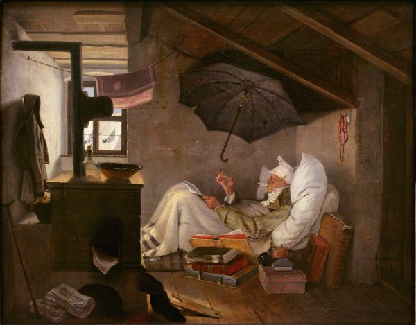Carl Spitzweg (1808 –1885). The Poor Poet. Der Arme Poet.