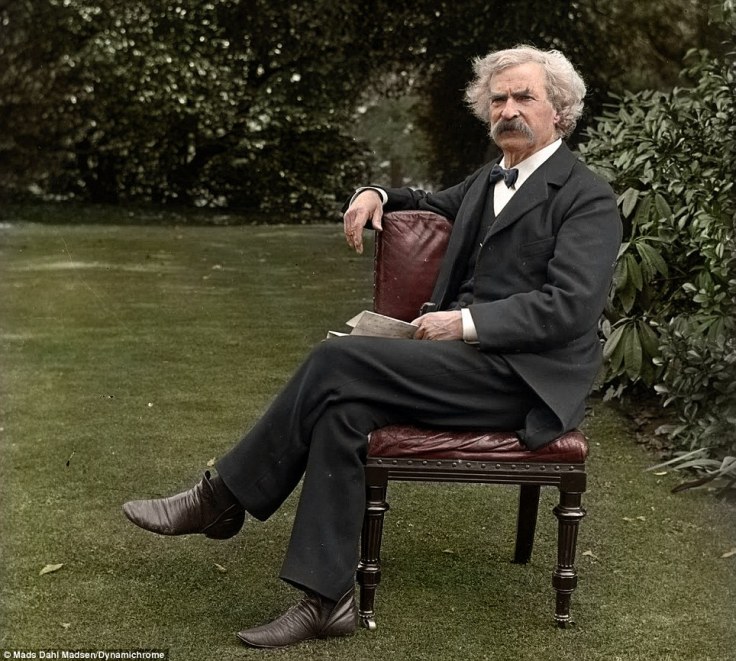 mark twain coloured image