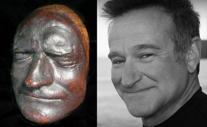 Robin Williams / Isaac Newton (from Sir Isaac's death-mask)